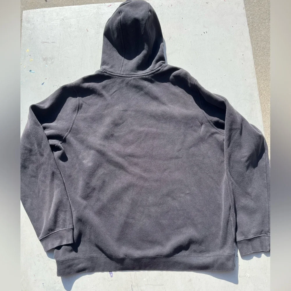 Men's Nike Hoodie Black Swish Logo 2XL Pocket Pullover Cotton Streetwear Active - Picture 8 of 12